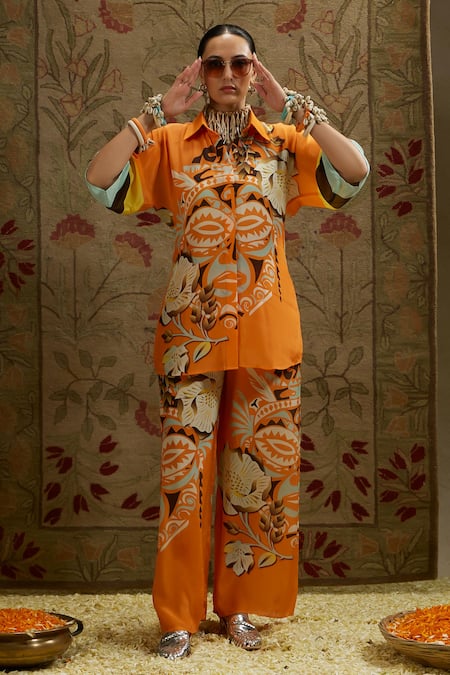 SVA by Sonam & Paras Modi Mask Print Top & Pant Set 