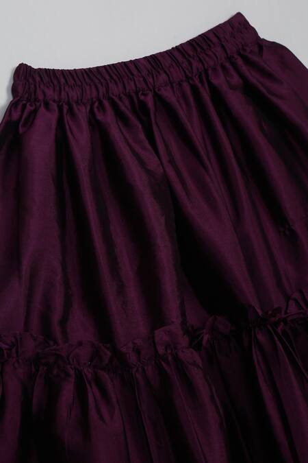 Saka Designs Pink Georgette, Taffeta Sequins Ruffled Tiered Lehenga And Blouse at Aza Fashions Saka Designs_Pink Georgette, Taffeta Sequins Ruffled Tiered Lehenga And Blouse_at_Aza_Fashions