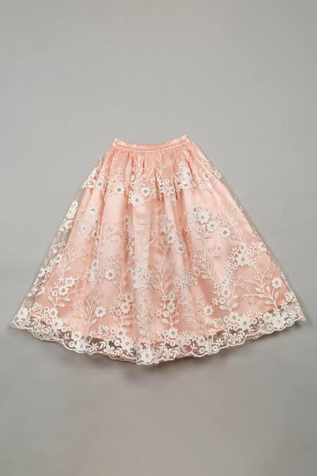 Buy Saka Designs Peach Net, Satin Sequins, Embroidery Floral Lehenga And Blouse Online at Aza Fashions Buy_Saka Designs_Peach Net, Satin Sequins, Embroidery Floral Lehenga And Blouse_Online_at_Aza_Fashions