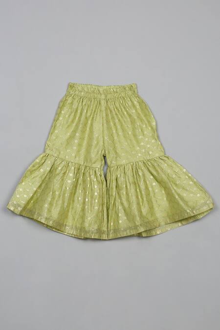 Shop Saka Designs Green Polyester, Cotton, Chanderi, Net Lace, Floral Jaal Print Peplum Kurta Set Online at Aza Fashions Shop_Saka Designs_Green Polyester, Cotton, Chanderi, Net Lace, Floral Jaal Print Peplum Kurta Set_Online_at_Aza_Fashions