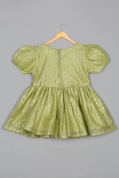 Buy Saka Designs Green Polyester, Cotton, Chanderi, Net Lace, Floral Jaal Print Peplum Kurta Set Buy_Saka Designs_Green Polyester, Cotton, Chanderi, Net Lace, Floral Jaal Print Peplum Kurta Set