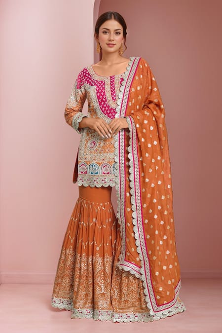 Samyukta Singhania Zardozi Embroidered Kurta Sharara Set 