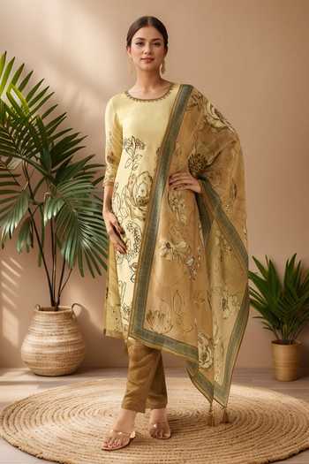 Zinnia Zari Print Kurta-Pant Set