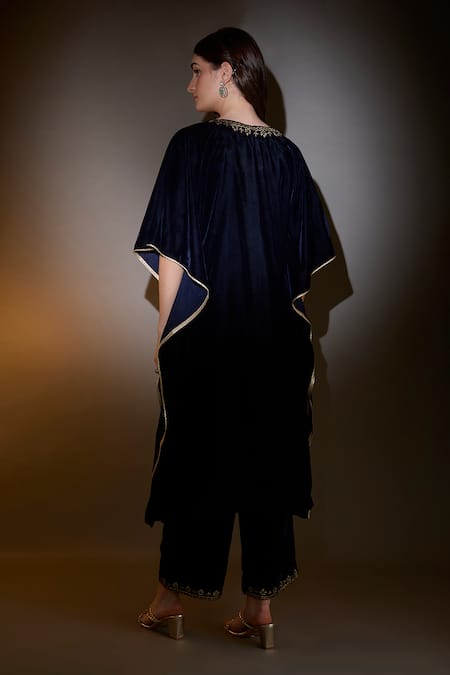 House Of TA-YA Dabka Embroidered Kaftan & Pant Set 