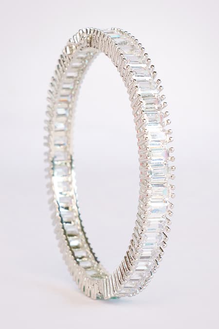 Zevar By Geeta White Fabric Flowers Faux Diamond Embellished Bangles Set Online at Aza Fashions Zevar By Geeta_White Fabric Flowers Faux Diamond Embellished Bangles Set _Online_at_Aza_Fashions