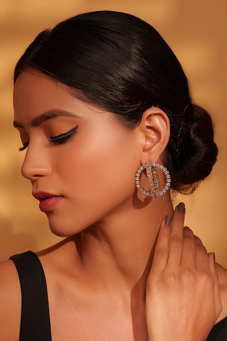 Buy Zevar By Geeta Yellow Fabric Flowers Faux Diamond Hoop Earrings Online at Aza Fashions Buy_Zevar By Geeta_Yellow Fabric Flowers Faux Diamond Hoop Earrings _Online_at_Aza_Fashions