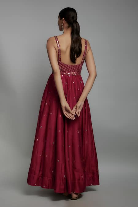 Loka By Veerali Raveshia Gota & Mirror Work Anarkali Set 