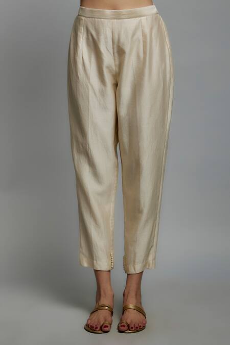 Loka By Veerali Raveshia Ivory Chanderi Silk, Tussar, Georgette Mirrors, And Thread Work Kurta Set Online at Aza Fashions Loka By Veerali Raveshia_Ivory Chanderi Silk, Tussar, Georgette Mirrors, And Thread Work Kurta Set _Online_at_Aza_Fashions