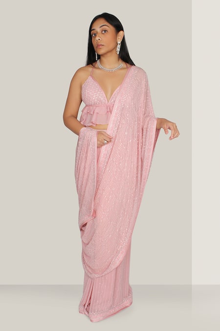 Kavita D Beaded Jaal Embroidered Pre-Draped Saree 