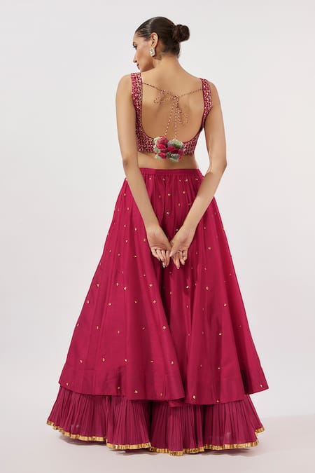 Loka By Veerali Raveshia Zardozi & Mirror Embroidered Sharara Set 