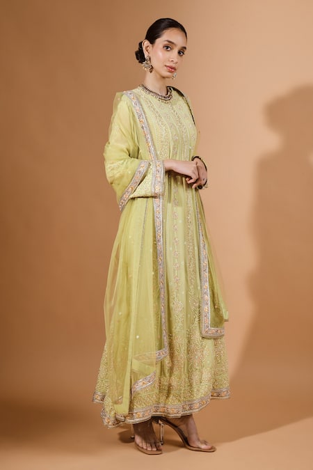 Kavita D Blossom Embroidered Anarkali & Dupatta 