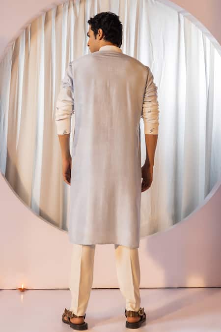 Yoseba Blue Bamboo, Cotton Embroidery Gradient Kurta And Pant Set Online at Aza Fashions Yoseba_Blue Bamboo, Cotton Embroidery Gradient Kurta And Pant Set _Online_at_Aza_Fashions