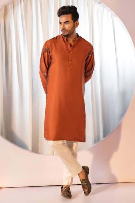 YOSEBA Cinnamon Charm Cutdana Embellished Kurta & Pant Set 