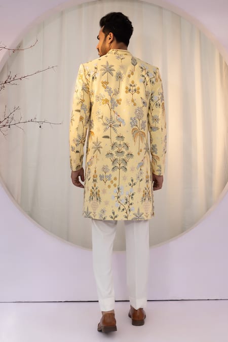 Yoseba Yellow Bamboo, Silk, Cotton Sequins, Embroidery Thread And Kurta Set Online at Aza Fashions Yoseba_Yellow Bamboo, Silk, Cotton Sequins, Embroidery Thread And Kurta Set _Online_at_Aza_Fashions