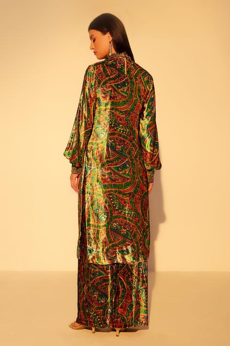 Reena Sharma Paisley Print Kurta Set With Flared Pant 