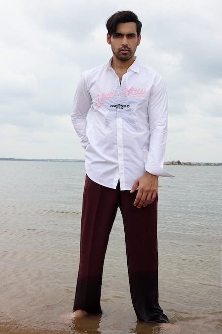 Noonoo Yee Haw Patchwork Embroidered Shirt 