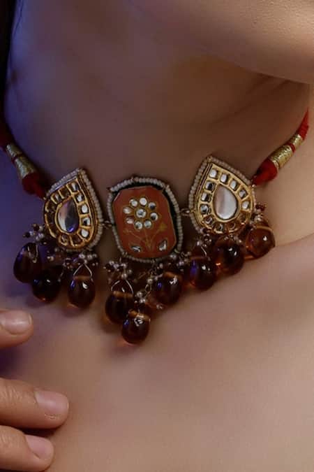 Buy Dugran By Dugristyle Gold Plated Kundan Embellished Choker Online at Aza Fashions Buy_Dugran By Dugristyle_Gold Plated Kundan Embellished Choker _Online_at_Aza_Fashions