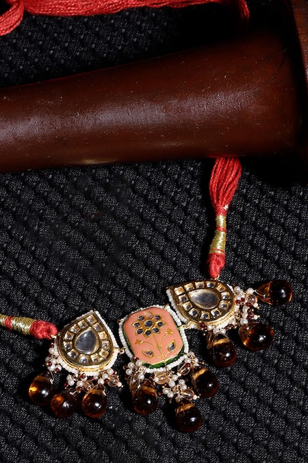 Shop Dugran By Dugristyle Gold Plated Kundan Embellished Choker Online at Aza Fashions Shop_Dugran By Dugristyle_Gold Plated Kundan Embellished Choker _Online_at_Aza_Fashions