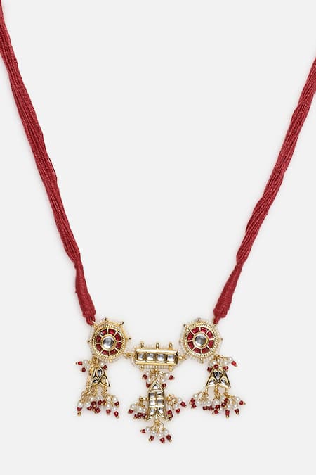 Buy_Dugran By Dugristyle_Gold Plated Kundan Embellished Choker _Online_at_Aza_Fashions