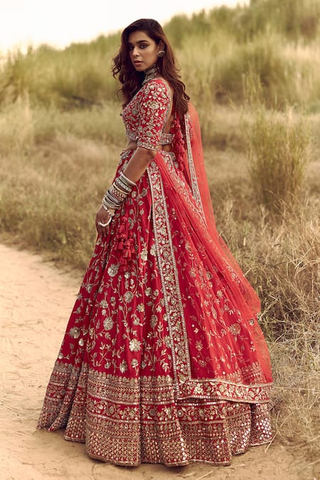 Labelmayaa Zardozi Embroidered Bridal Lehenga Set 