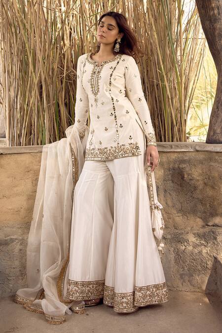 Labelmayaa Dori Embroidered Kurta Sharara Set 