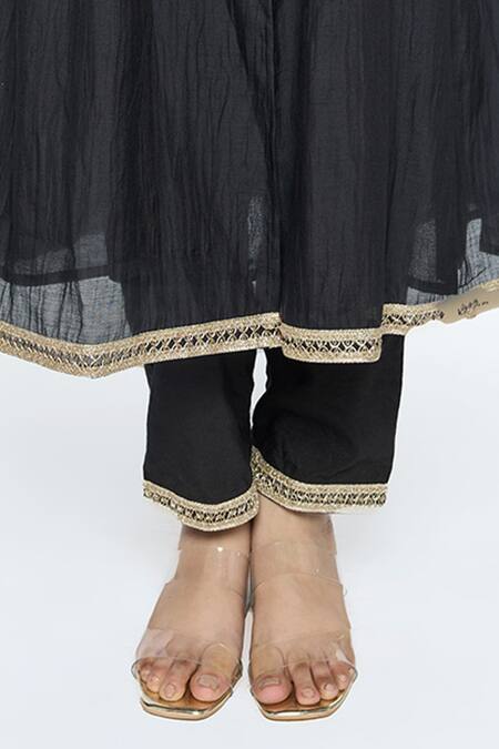 Buy Sinjhar Black Silk Organza, , Chanderi, Satin Hand Angarkha Set Online at Aza Fashions Buy_Sinjhar_Black Silk Organza, , Chanderi, Satin Hand Angarkha Set _Online_at_Aza_Fashions
