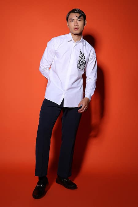 Noonoo Cutdana Embroidered White Shirt 
