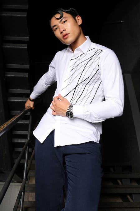 Noonoo Cutdana Embroidered White Shirt 