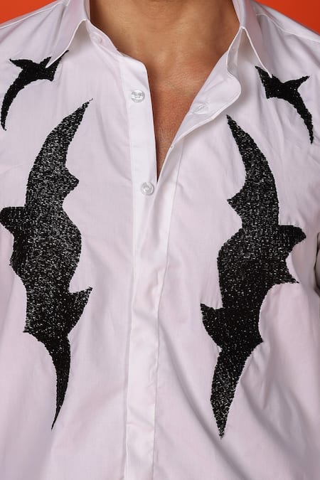 Noonoo Cutdana Embroidered White Shirt 