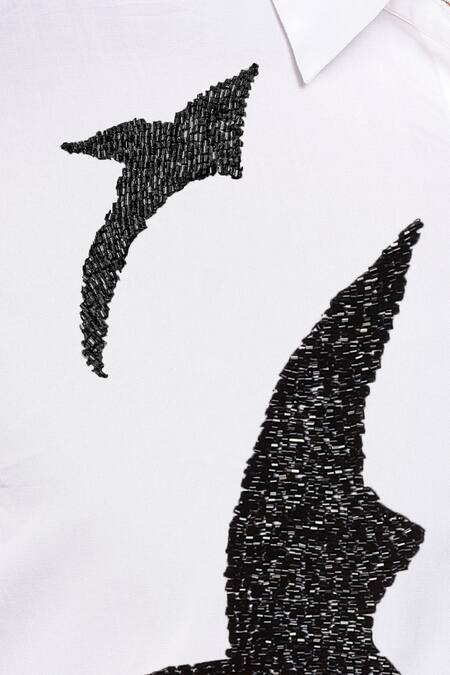 Noonoo_White Cotton Cut Work Cutdana Embroidered Shirt _Online_at_Aza_Fashions