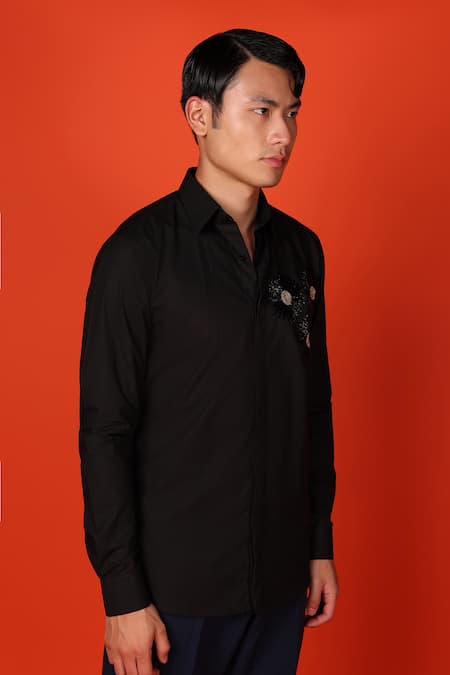 Noonoo Geometric Cutdana Embroidered Shirt 