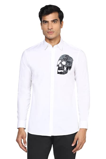 Noonoo Cutdana Embroidered Skull Shirt 