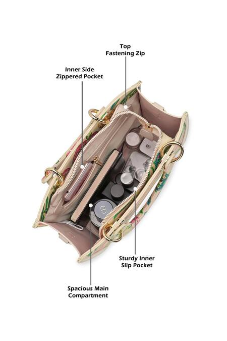 Shop Payal Singhal Accessories Pink Peacock Print Box Satchel Shop_Payal Singhal Accessories_Pink Peacock Print Box Satchel