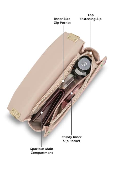 Shop Payal Singhal Accessories Pink Anarmor Print Sling Bag Shop_Payal Singhal Accessories_Pink Anarmor Print Sling Bag