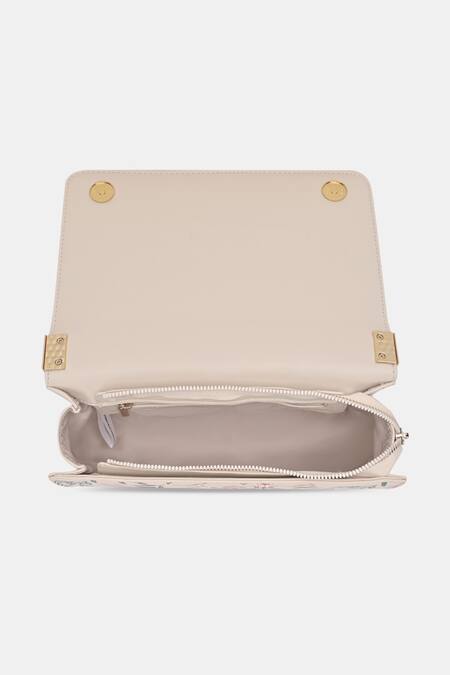 Buy Payal Singhal Accessories Off White Floral Print Faux Leather Sling Bag Buy_Payal Singhal Accessories_Off White Floral Print Faux Leather Sling Bag