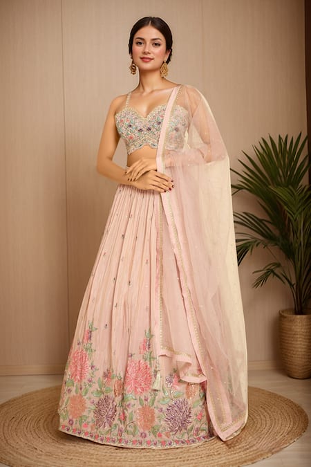 Samyukta Singhania Floral Embroidered Lehenga Set 