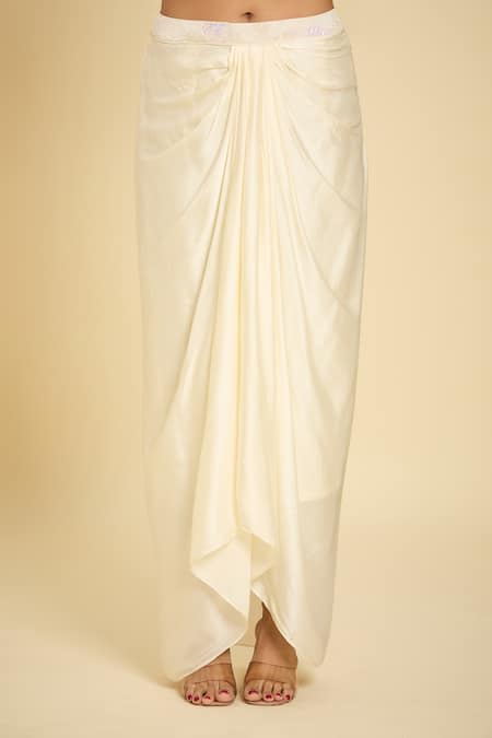 Buy Samyukta Singhania Ivory Chiffon Sequins, Beads, Tassels, Cut Embroidered Waist Draped Skirt Set Online at Aza Fashions Buy_Samyukta Singhania_Ivory Chiffon Sequins, Beads, Tassels, Cut Embroidered Waist Draped Skirt Set _Online_at_Aza_Fashions