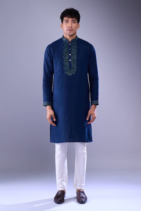 Buy Aariyana Couture Blue Cut Work Cutdana Embroidered Kurta Online at Aza Fashions Buy_Aariyana Couture_Blue Cut Work Cutdana Embroidered Kurta _Online_at_Aza_Fashions