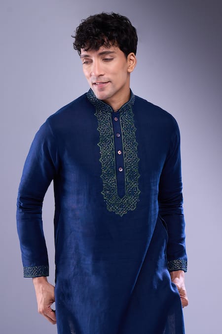 Buy Aariyana Couture Blue Cut Work Cutdana Embroidered Kurta Buy_Aariyana Couture_Blue Cut Work Cutdana Embroidered Kurta