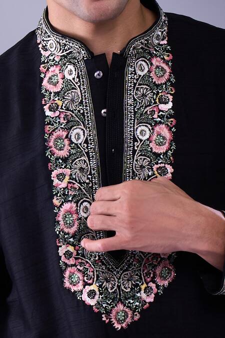 Aariyana Couture Black Embroidery Kurta Set With Pant Online at Aza Fashions Aariyana Couture_Black Embroidery Kurta Set With Pant _Online_at_Aza_Fashions