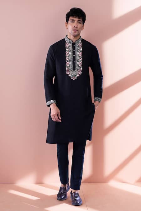 Aariyana Couture Embroidered Black Kurta Set With Pant 