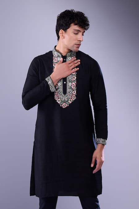 Shop Aariyana Couture Black Embroidery Kurta Set With Pant Online at Aza Fashions Shop_Aariyana Couture_Black Embroidery Kurta Set With Pant _Online_at_Aza_Fashions