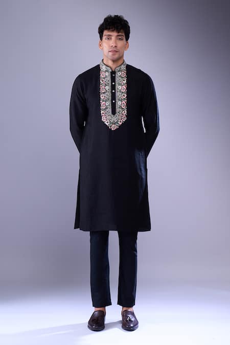 Buy Aariyana Couture Black Embroidery Kurta Set With Pant Buy_Aariyana Couture_Black Embroidery Kurta Set With Pant