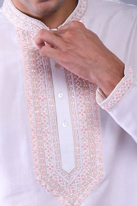 Aariyana Couture Ivory Cotton Embroidery Kurta Set Online at Aza Fashions Aariyana Couture_Ivory Cotton Embroidery Kurta Set _Online_at_Aza_Fashions