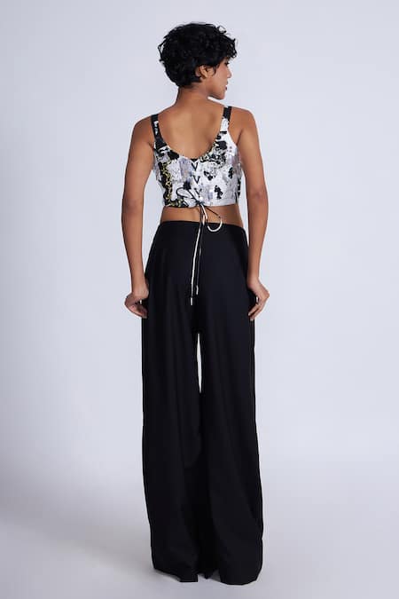 Shop Advait Black Cotton Sequins Square Neck Abstract Corset Top at Aza Fashions Shop_Advait_Black Cotton Sequins Square Neck Abstract Corset Top _at_Aza_Fashions