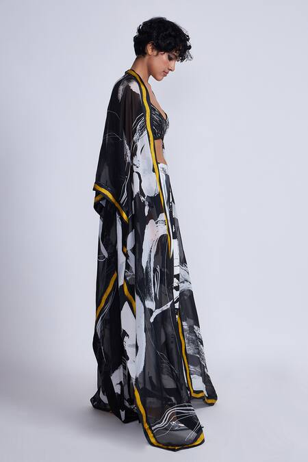 Advait_Multi Color Multicolor Paint Splash Print Cape _Online_at_Aza_Fashions