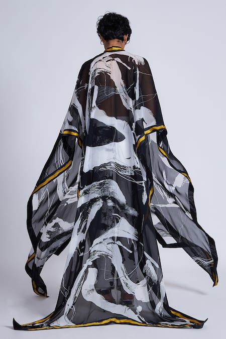 Shop_Advait_Multi Color Multicolor Paint Splash Print Cape _at_Aza_Fashions