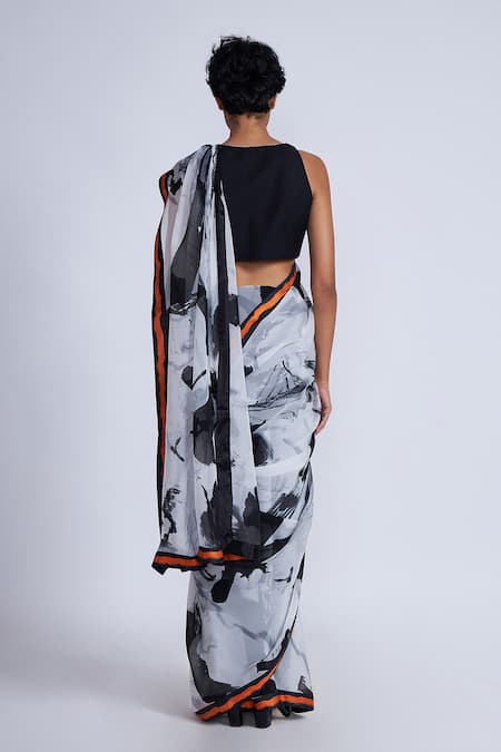 Shop_Advait_Multi Color Polyester, Cotton Multicolor Abstract Print Saree _at_Aza_Fashions