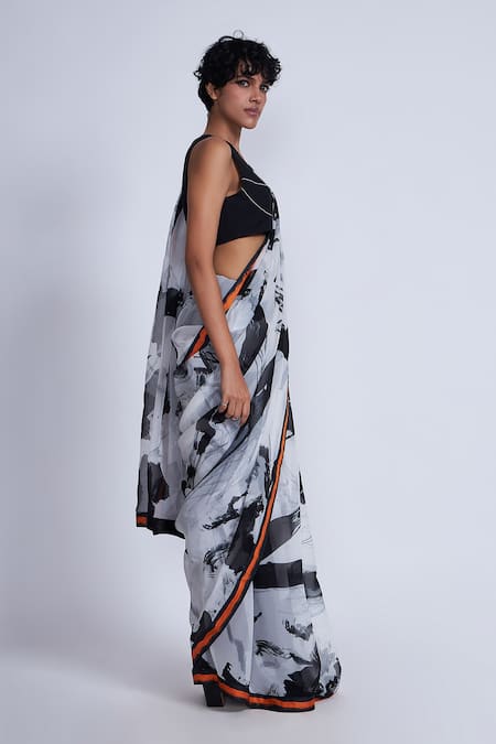 Advait_Multi Color Polyester, Cotton Multicolor Abstract Print Saree _Online_at_Aza_Fashions