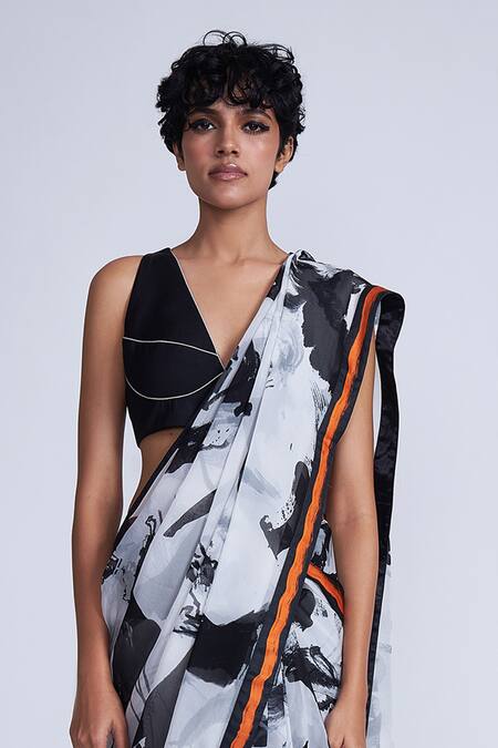 Buy_Advait_Multi Color Polyester, Cotton Multicolor Abstract Print Saree _Online_at_Aza_Fashions